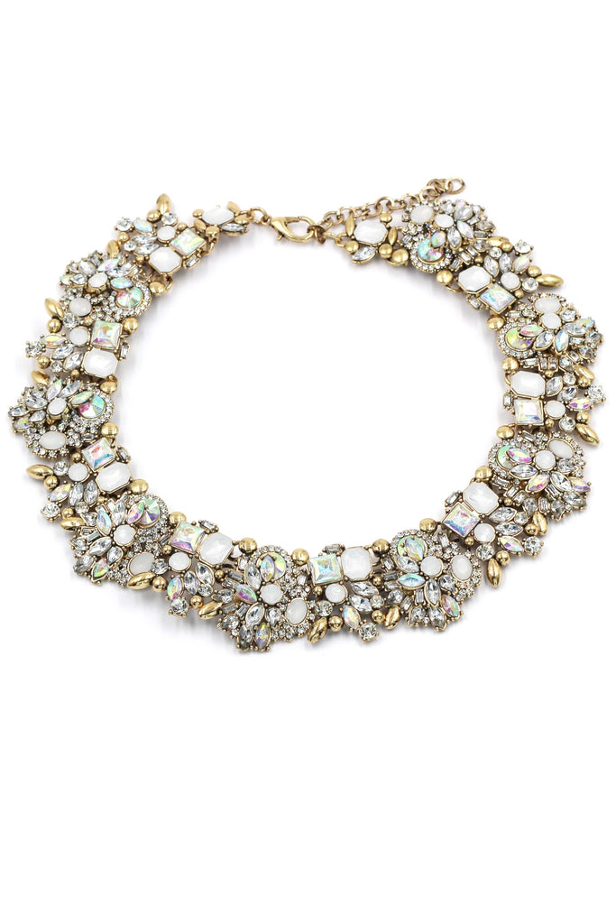 vintage crystal necklace earring set