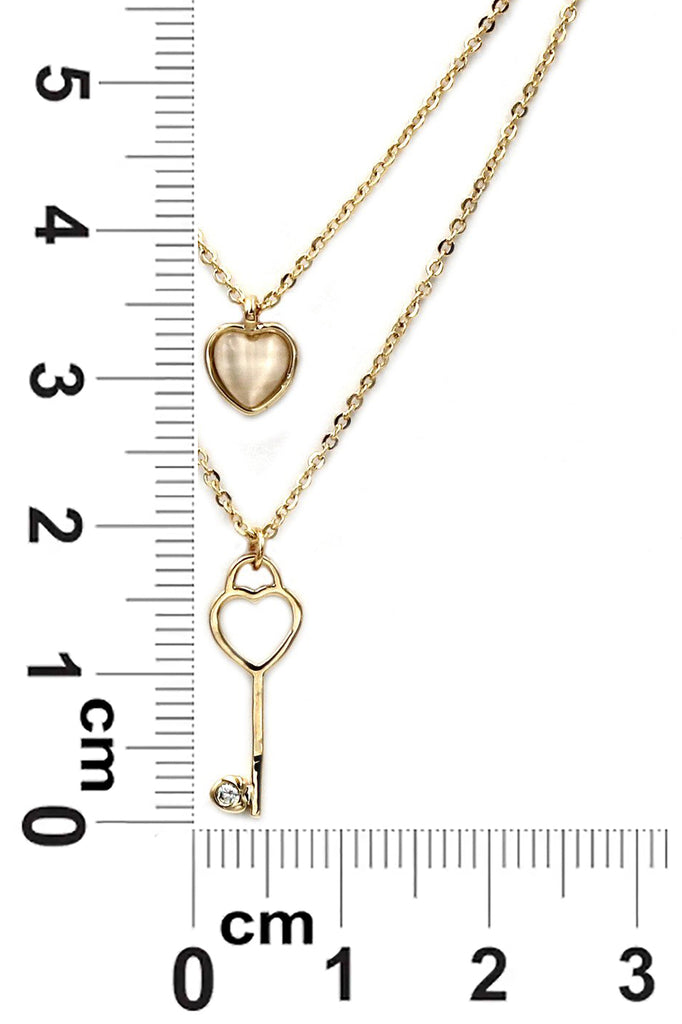 duplexes lovely heart key necklace
