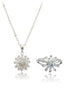 Small daisy crystal ring necklace set