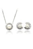 fashion wild crystal pearl earrings necklace set