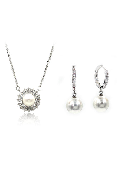pearl pendant earrings necklace set