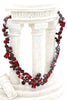 fashion all red square round crystal necklace