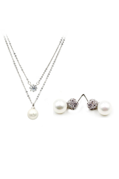 pearl earrings necklace set