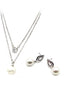 fine pearl crystal necklace earring set