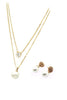 golden crystal pearl earrings necklace set