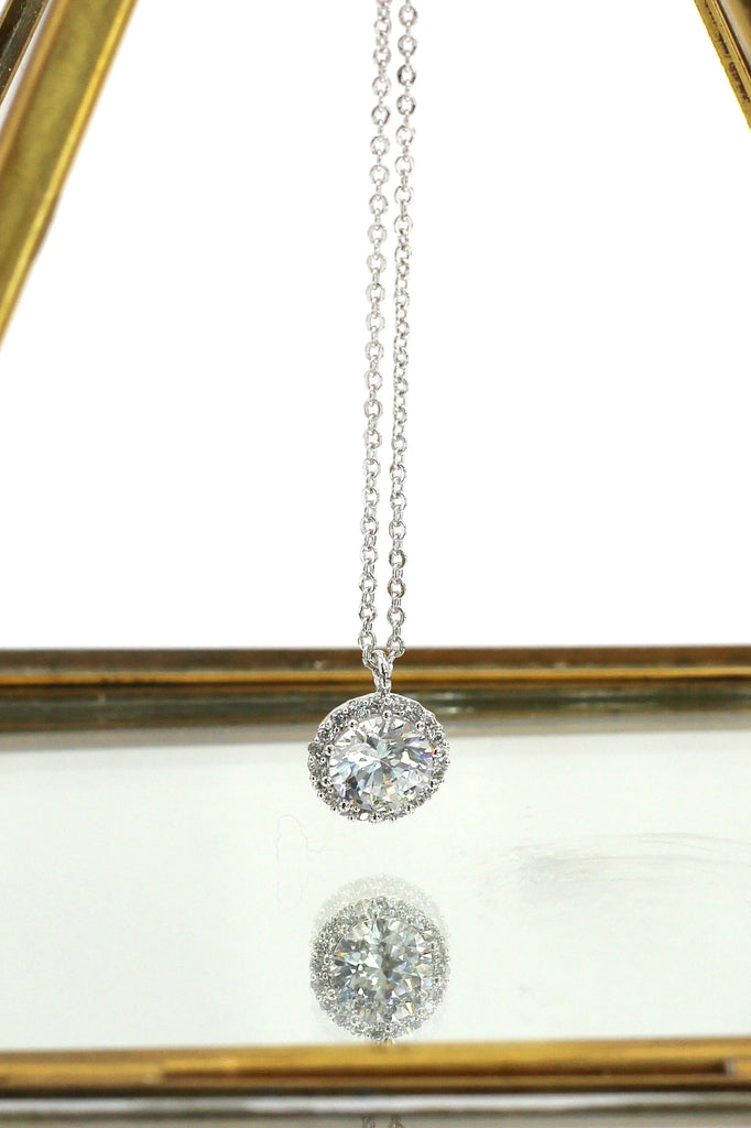 Simple crystal ring necklace set
