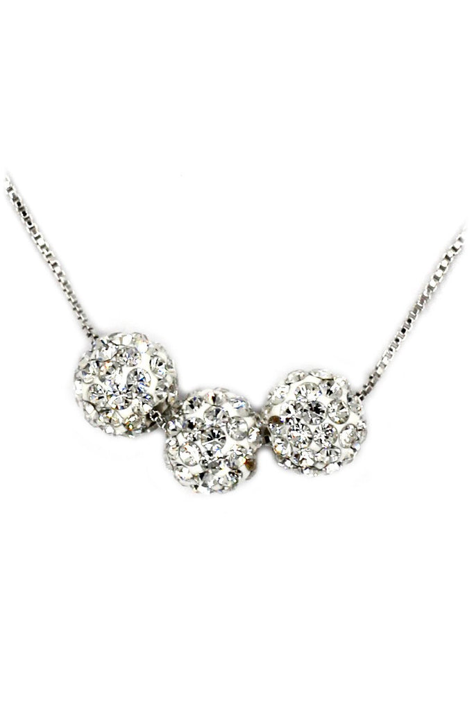 fashion crystal ball earrings necklace set