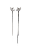 Fashion double swan crystal necklace long earrings set