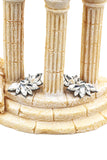 Elegant Maple crystal silver earrings