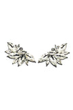 Elegant Maple crystal silver earrings