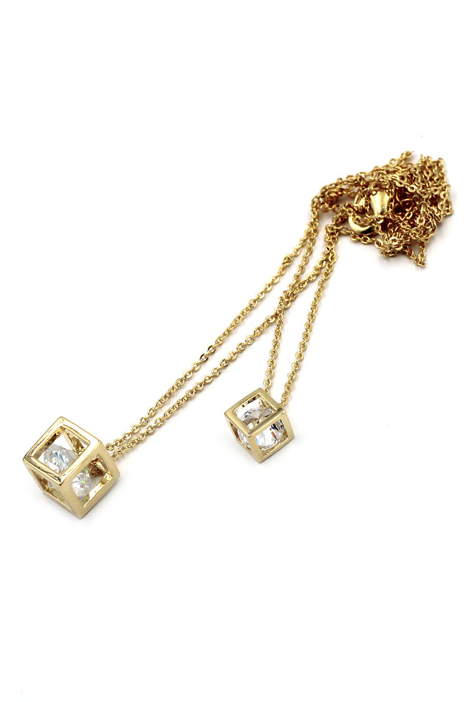 duplexes cubic crystal necklace