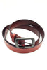 single red leather gray buckle belt
