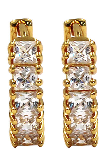 fashion golden circle crystal earrings