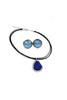 fashion blue crystal necklace earrings set