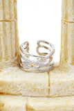 silver fashion cross crystal ring