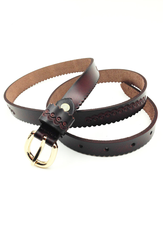 lupin gold buckle engraving leather belts