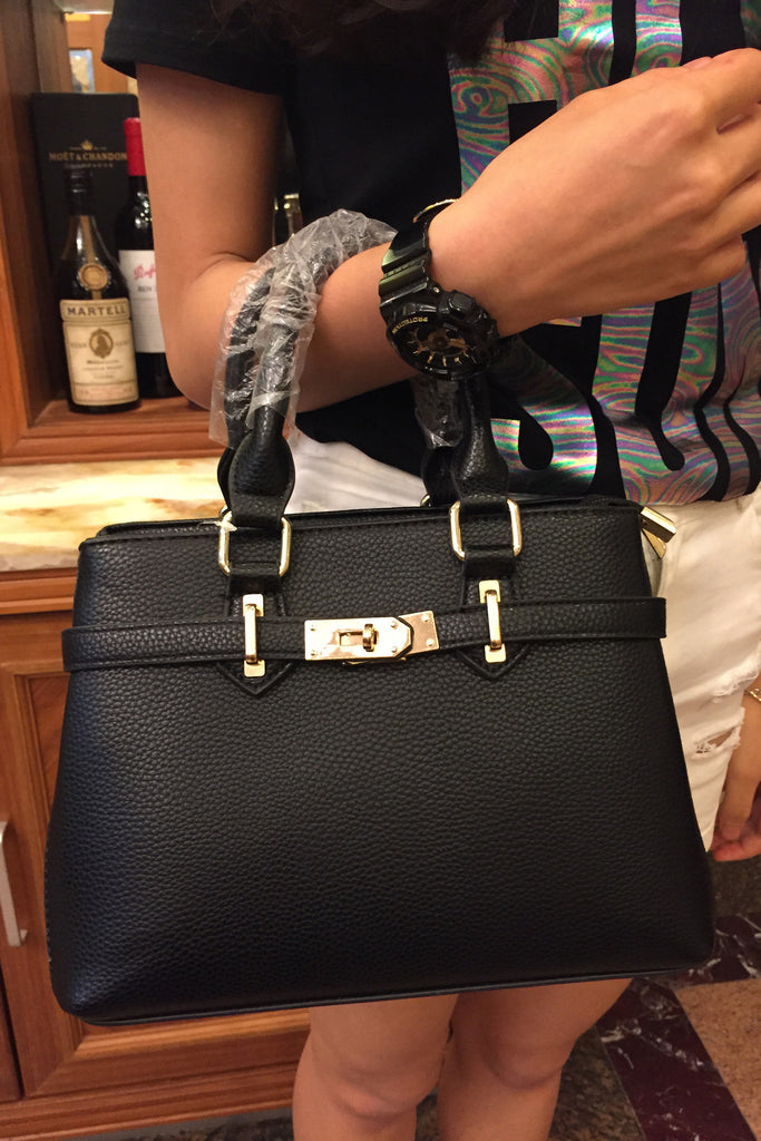 Practical double leather handbags