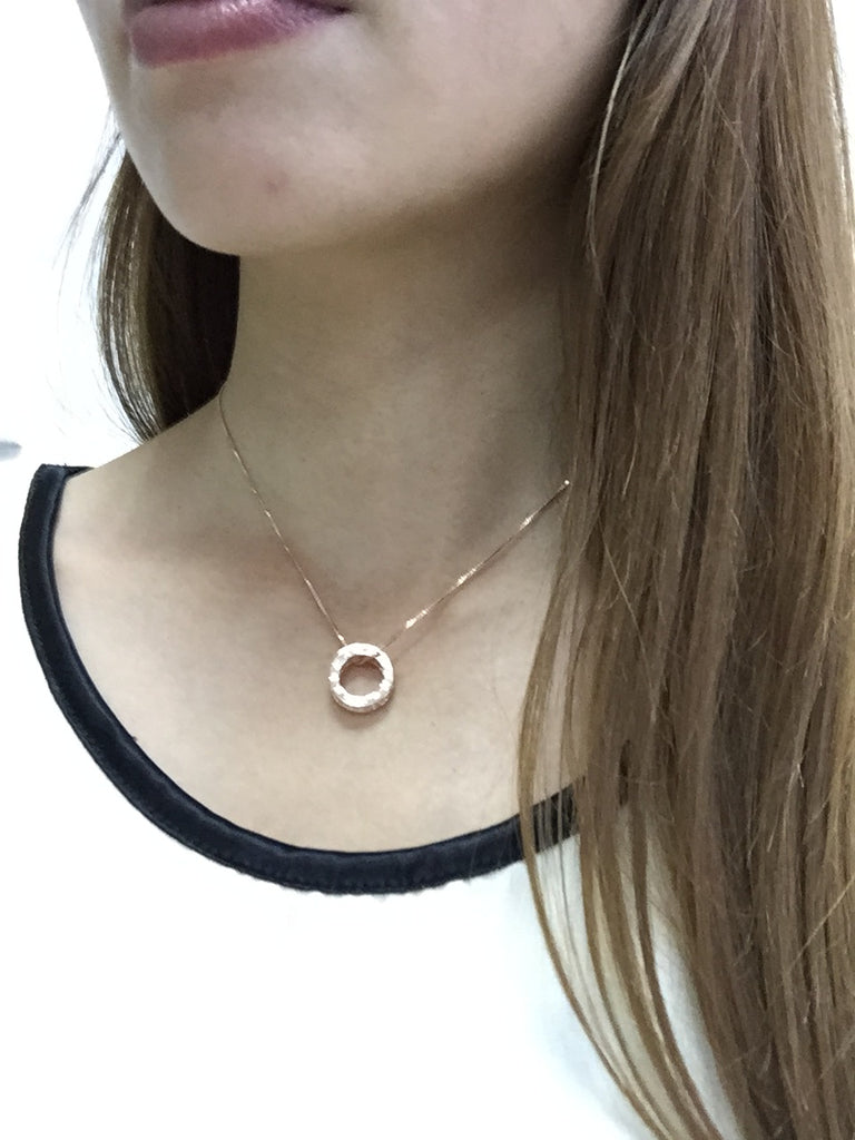 Circle crystal necklace