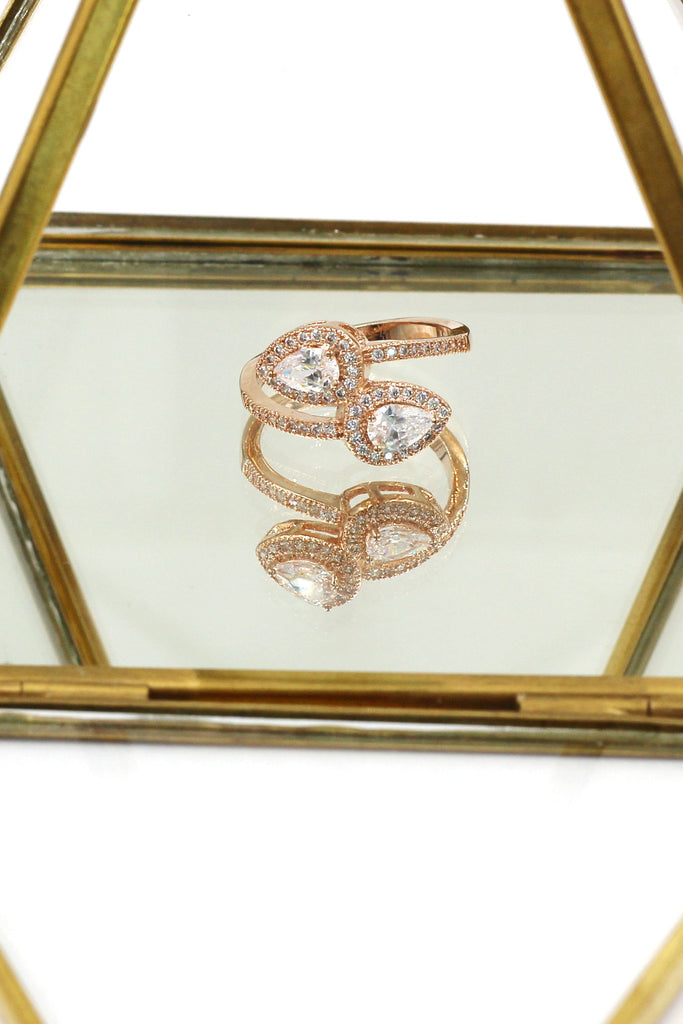 clover crystal ring necklace set