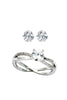 shining crystal earrings ring set