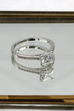 fashion four-claw square crystal ring