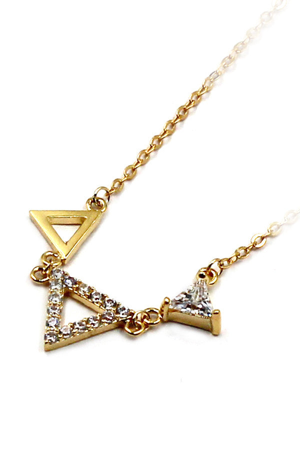 Mini triangles crystal necklace