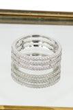 fashion three-tiered crystal ring