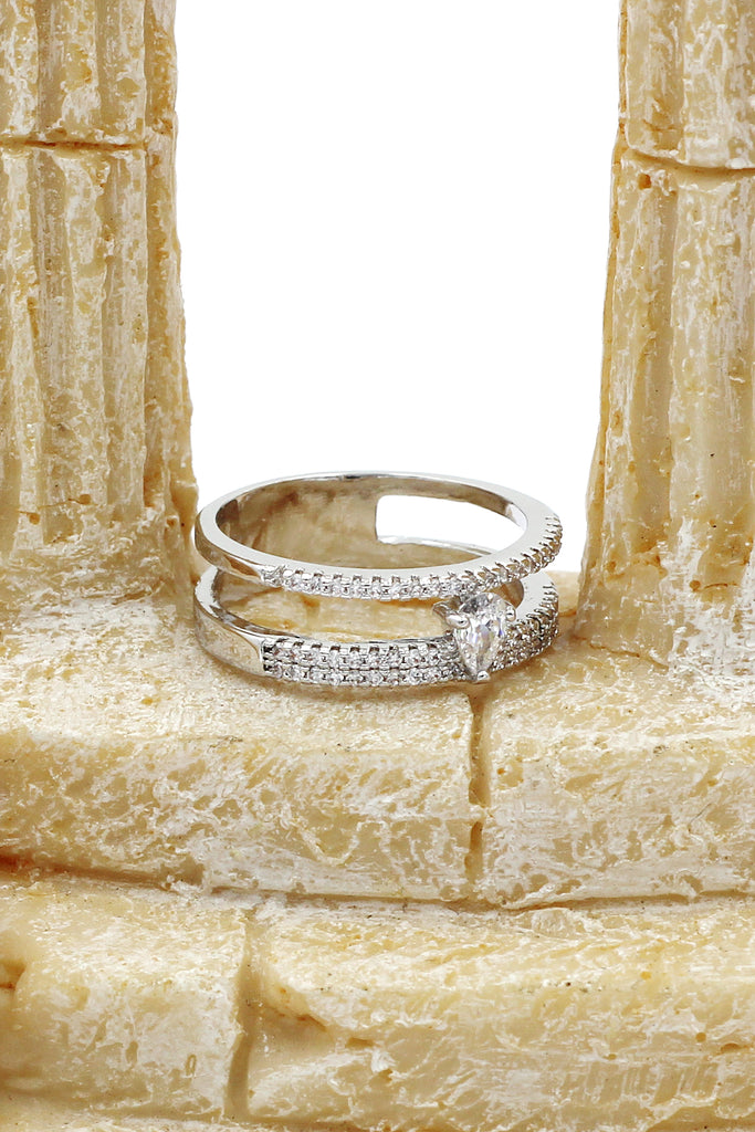 water droplets double row with crystal ring