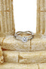 shiny four-claw crystal ring necklace set