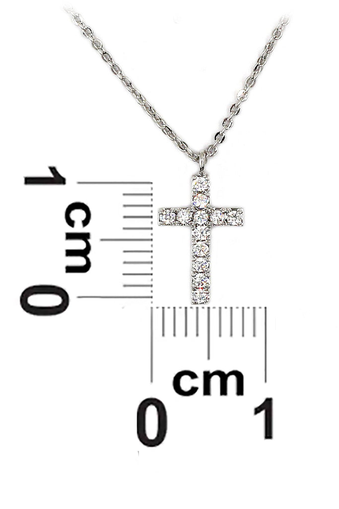 duplexes small crystal cross necklace