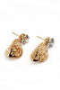 Noble gold leaf crystal earrings