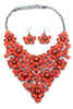 colorful crystal flowers necklace sets