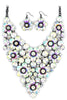 colorful crystal flowers necklace sets