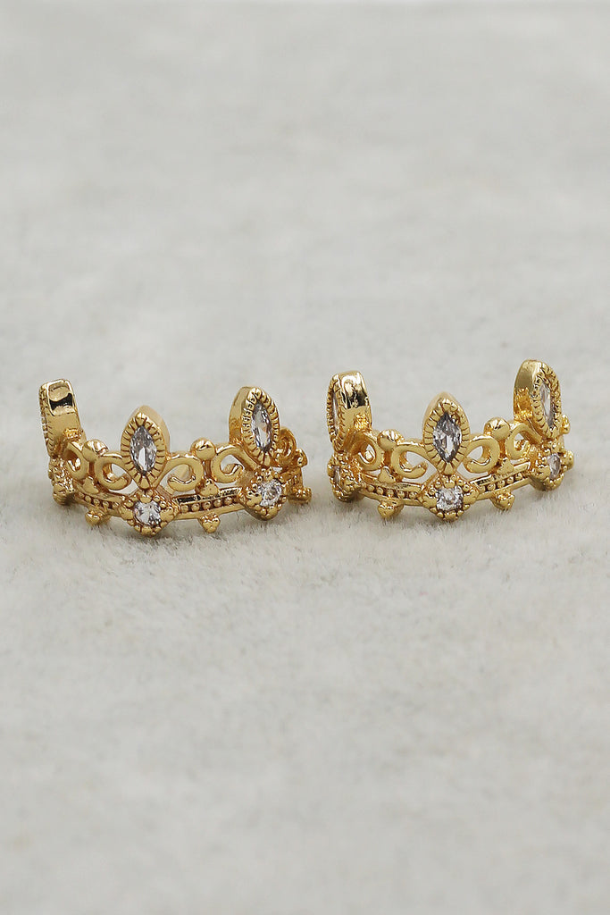 fashion crown crystal earrings