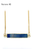 fashion natural stone golden necklace