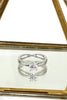 shiny four-claw crystal ring necklace set