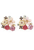 noble colorful crystal flower earrings necklace set