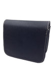 Texture black small leather bag