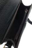 Texture black small leather bag