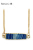 fashion natural stone golden necklace