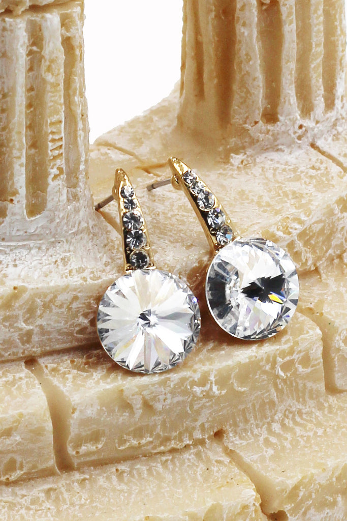Sparkling diamond gold earrings