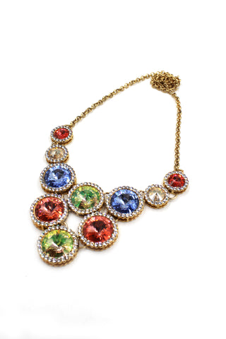 Ethnic traditional pearl and crystal necklace
