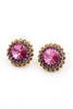 Fashion big pink crystal earrings