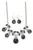 elegant sparkling crystal silver necklace earrings set