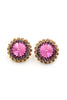 Fashion big pink crystal earrings
