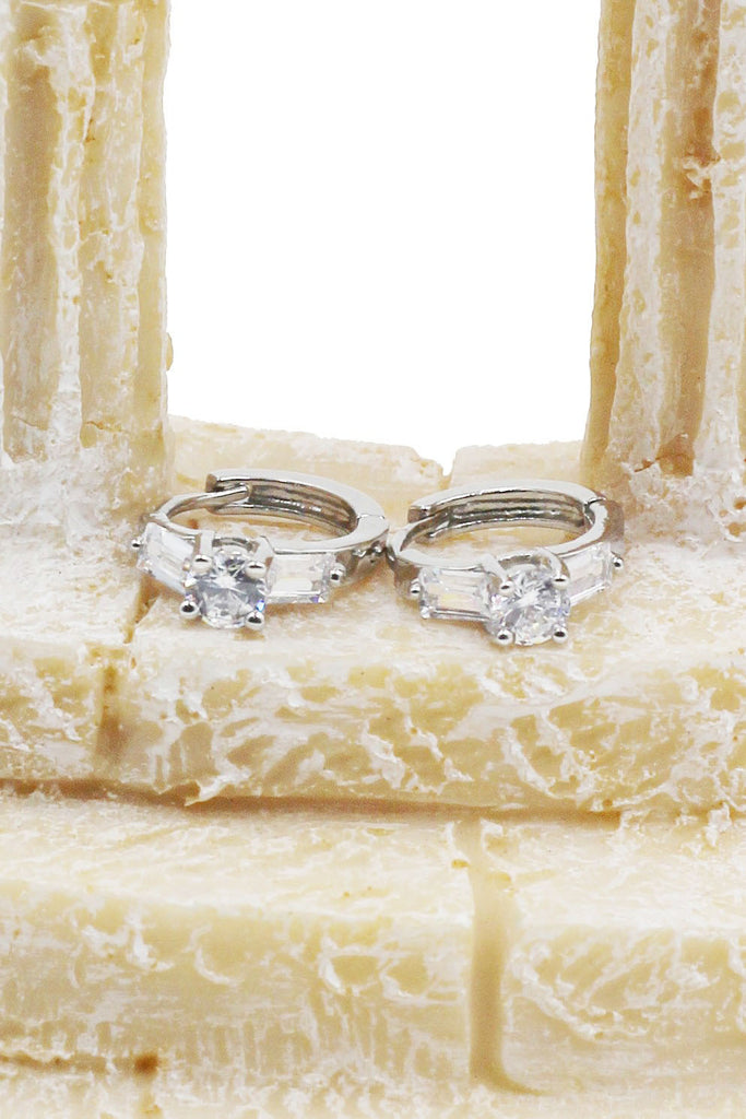 four prong set crystal ring earrings set