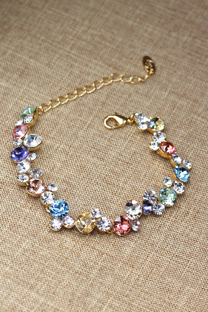 Rose Gold Emerald Crystal Bracelet Bracelet - Mesmerize India