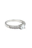 silver oval crystal ring