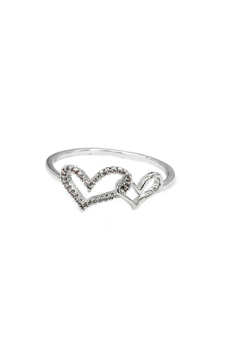 simple crystal silver crown ring