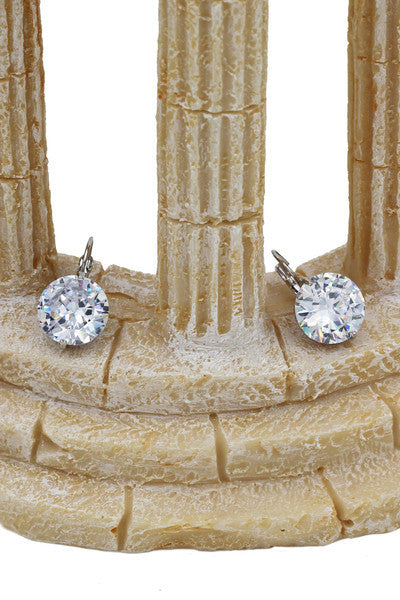 simple duplexes crystal necklace earrings set
